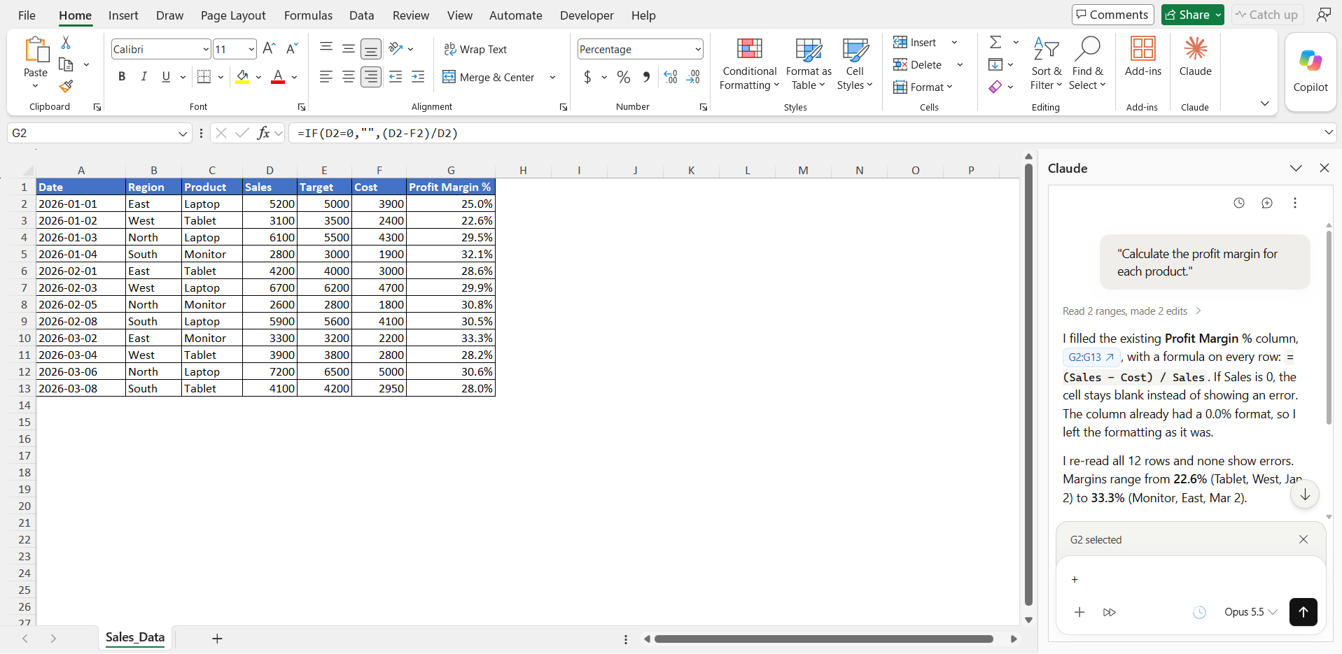 Microsoft Copilot vs Claude for Excel
