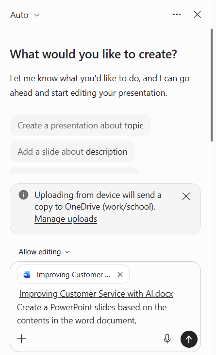 PowerPoint From Word Using Copilot